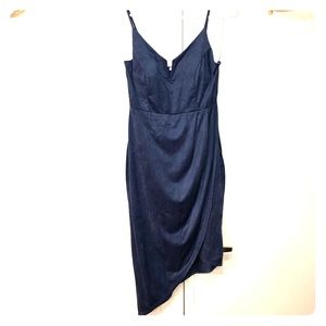 Cobalt Blue Curve Inducing Asymmetrical Dress